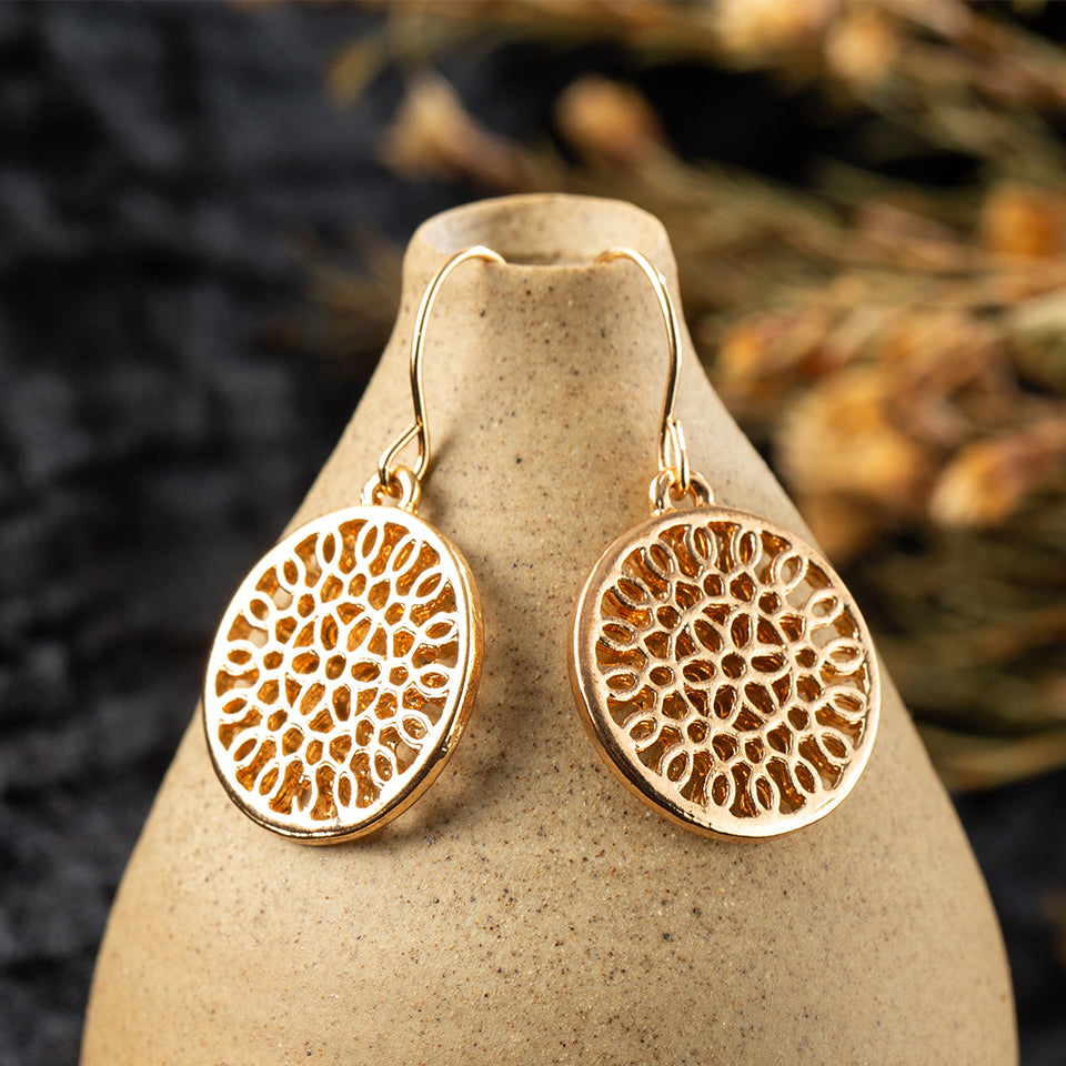 Minimalist Golden Round Drop Dangle Earrings for Women