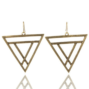 Vintage Ethnic Triangle Drop Dangle Earrings Hanging for Women
