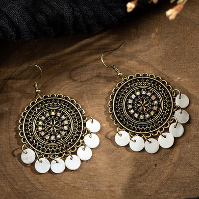 Vintage Beads Round Dangle Drop Earrings for Women