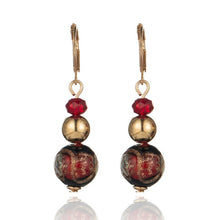 Load image into Gallery viewer, Ceramic Ball Rhinestone Golden Dangle Drop Earrings for Women