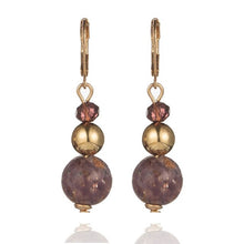 Load image into Gallery viewer, Ceramic Ball Rhinestone Golden Dangle Drop Earrings for Women
