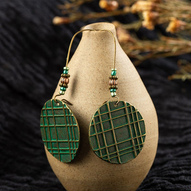 Minimalist Antique Round Drop Dangle Earrings for Women